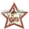 13.25" "Let it Snow" Snowman Star Hanging Christmas Sign