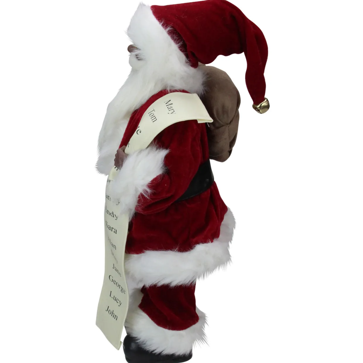 16" African American Santa Claus with Naughty or Nice List Christmas Figure