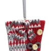 3.25" Alpine Chic Red, White and Gray Knit Style Gift Box Christmas Ornament