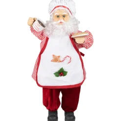 24" Animated and Musical Chef Santa Claus With Hot Cocoa and Cookie Christmas Figure