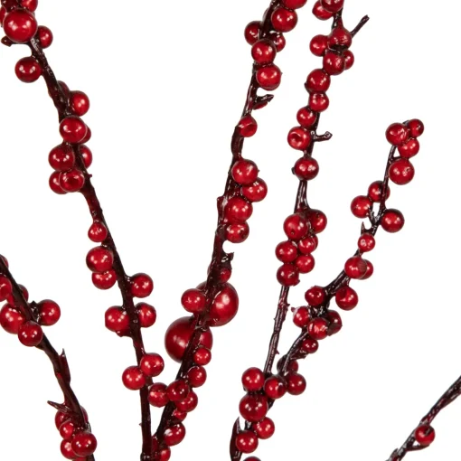 50" Artificial Red Berry Christmas Twig Tree with Square Stand, Unlit