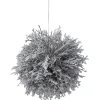 7" Artificial White Frosted Round Twig Christmas Ornament