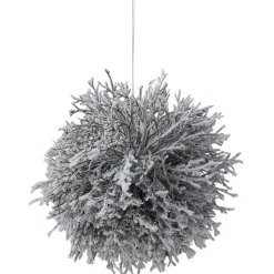 7" Artificial White Frosted Round Twig Christmas Ornament