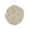 3.75" Beige Woven Yarn Ball Hanging Christmas Ornament