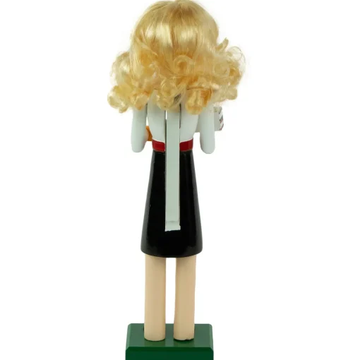 14" Black and White Wooden Teacher Christmas Nutcracker