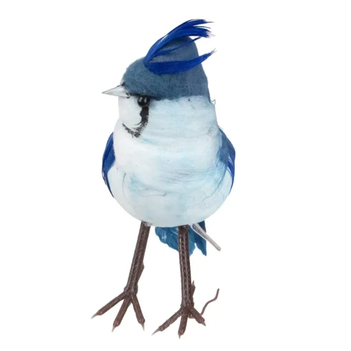 4.5" Blue and White Blue Jay Clip-On Christmas Ornament