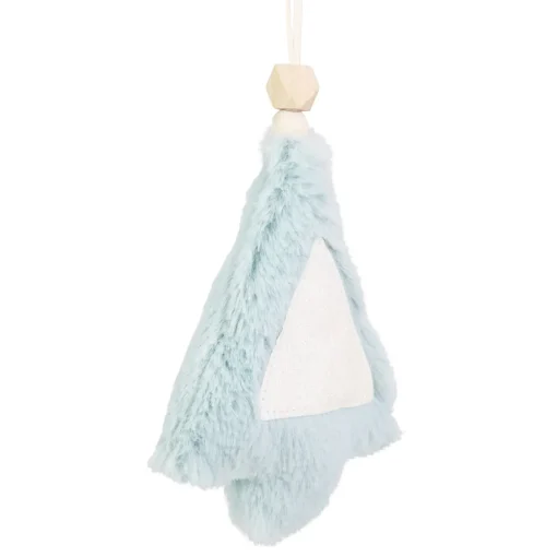 6" Blue Faux Fur Plush Tree Christmas Ornament
