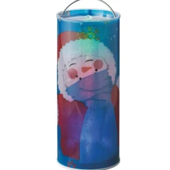 12" Blue Jovial Snowman LED Lighted Color Changing Christmas Candle Lantern