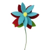 16" Bohemian Blue and Red Pointed Flower Christmas Spray