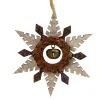 6" Brown and Beige Pointed Snowflake Christmas Ornament