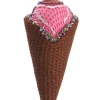 6" Brown and Pink Strawberry Ice Cream Cone Christmas Ornament