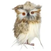 4.75" Brown and White Plush Fur Owl Christmas Ornament