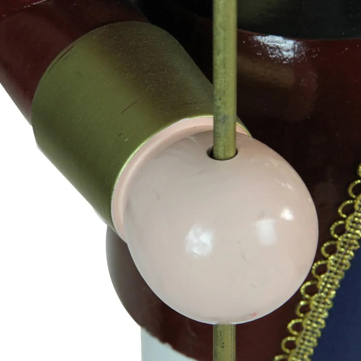 48" Burgundy and White Wooden Christmas Nutcracker King with Scepter