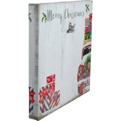10" Car and Gifts Merry Christmas Canvas Wall Art with Photo Clip