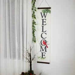 43" Cardinal Welcome Christmas Wall Sign