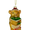 3" Caroling Mouse Glass Christmas Hanging Ornament