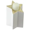 6.25" Champagne Gold and White Glittered Candle Holder