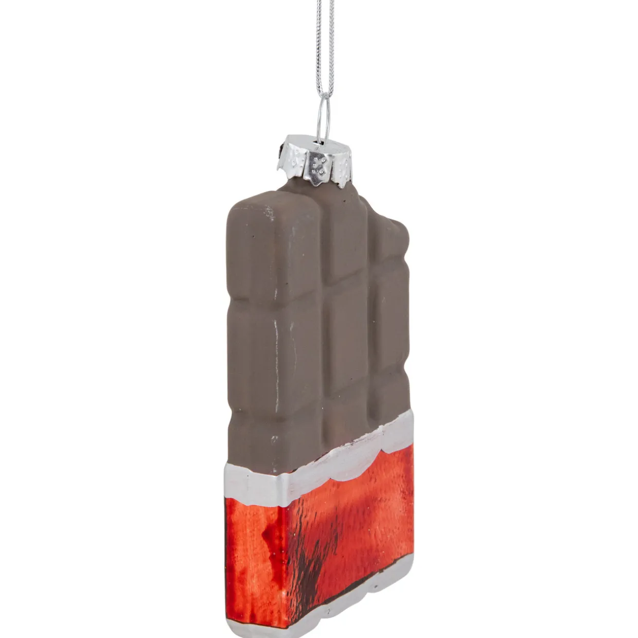 3.5" Chocolate Candy Bar Glass Christmas Ornament