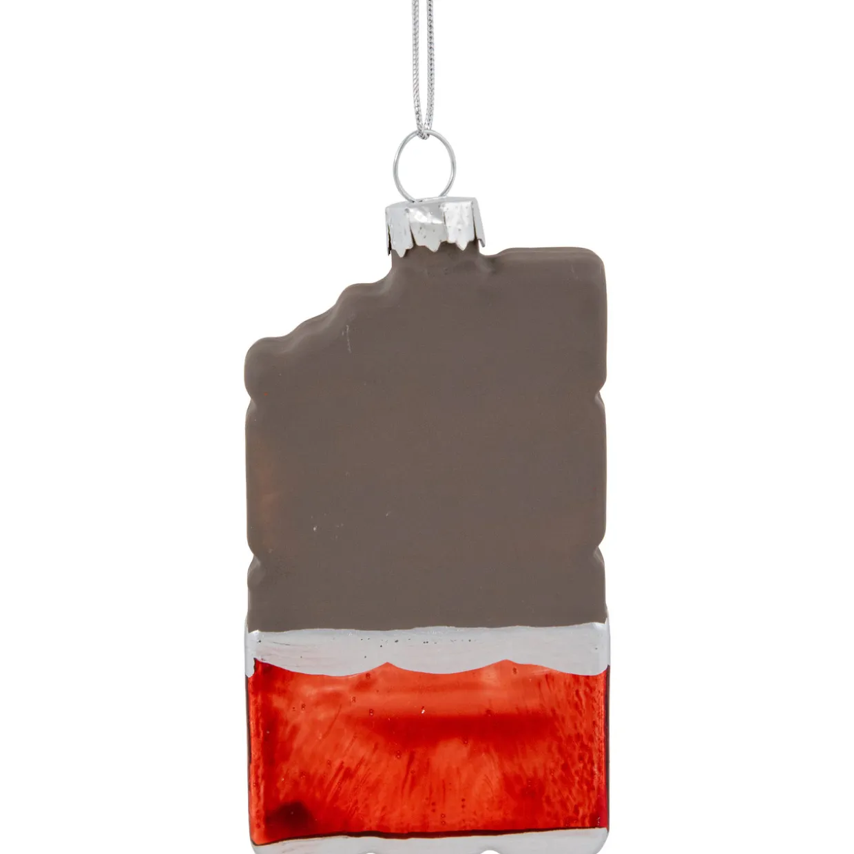 3.5" Chocolate Candy Bar Glass Christmas Ornament