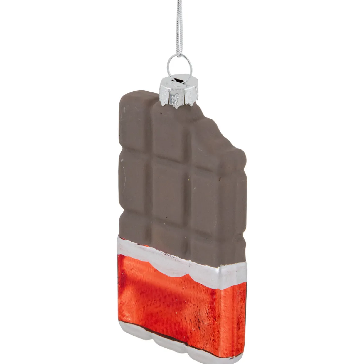 3.5" Chocolate Candy Bar Glass Christmas Ornament