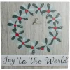 10" Christmas Wreath and Joy to the World Canvas Wall Art with Photo Clip