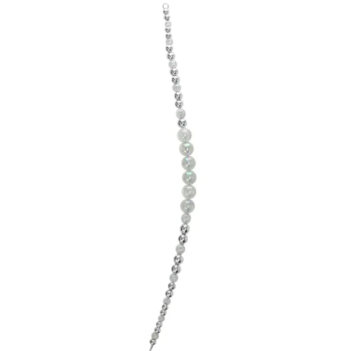 16" Clear and Silver Beaded Circle Decorative Smooth Christmas Icicle Ornament