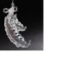 5.5" Clear and Silver Feathers with Sparkling Glitter Accents Christmas Ornament