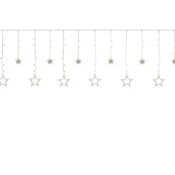 138 Clear LED Star Drop Window Curtain Christmas Lights - 17.75ft Clear Wire