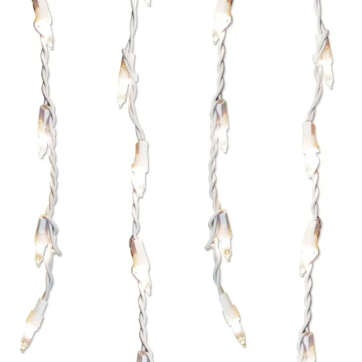 300 Clear Mini Icicle Christmas Lights - 8.5' White Wire