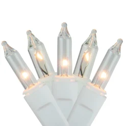 300 Clear Mini Icicle Christmas Lights - 8.5' White Wire
