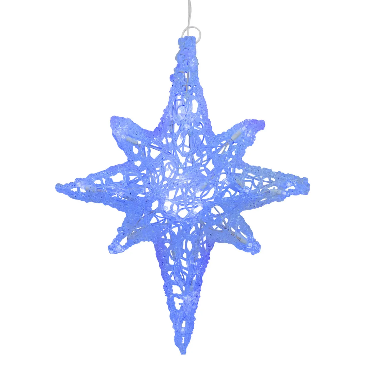 24" Color Changing Blue and White LED Bethlehem Star Hanging Christmas Decoration