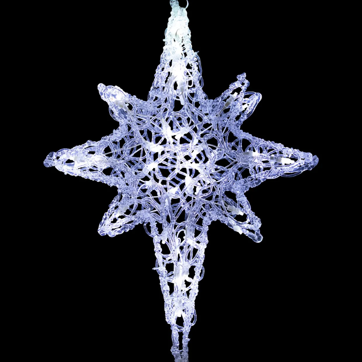 24" Color Changing Blue and White LED Bethlehem Star Hanging Christmas Decoration