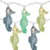 10 Count Blue and Green Seahorse Novelty String Lights, 6.5 ft White Wire