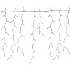 300 Count Clear Mini Icicle Christmas Lights, 18ft White Wire