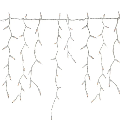 300 Count Clear Mini Icicle Christmas Lights, 18ft White Wire
