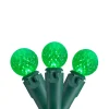 50 Count Green LED G12 Berry Mini Christmas Lights - 15 ft White Wire