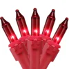 100 Count Red Mini Christmas Lights, 20 ft Red Wire