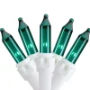 100 Count Teal Mini Icicle Christmas Lights, 3.5 ft White Wire