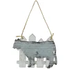4.5" Country Rustic Cow and White Picket Fence Christmas Ornament
