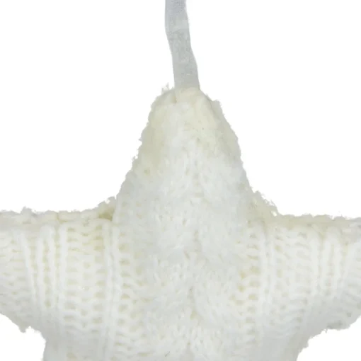 4" Cream Cable Knit Star Christmas Ornament