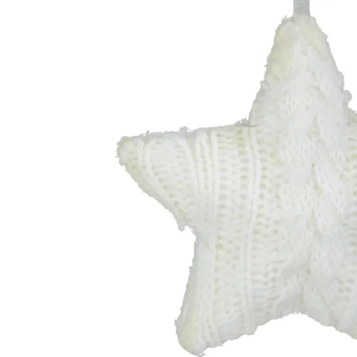 4" Cream Cable Knit Star Christmas Ornament