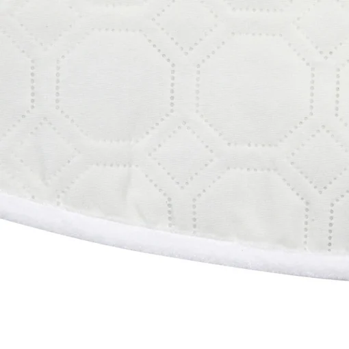48" Cream Quilted Christmas Hexagon Tree Skirt with Velvety Trim