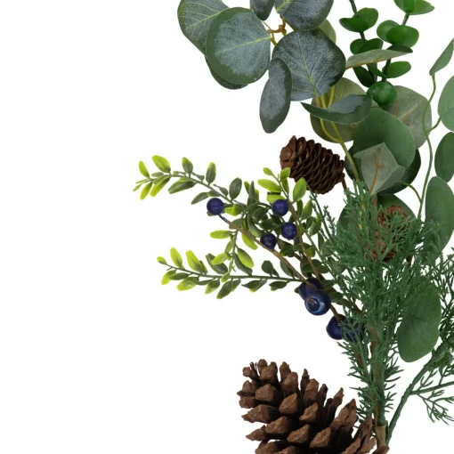 32" Eucalyptus, Pinecones and Blueberries Artificial Pine Christmas Spray