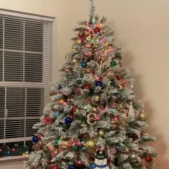 7' Flocked Angel Pine Artificial Christmas Tree - Unlit