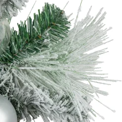 6' Flocked Pine Artificial Christmas Garland with Iridescent Ornaments, Unlit