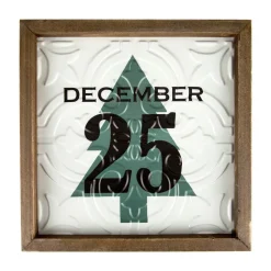9.75" Framed December 25 Christmas Wall Sign