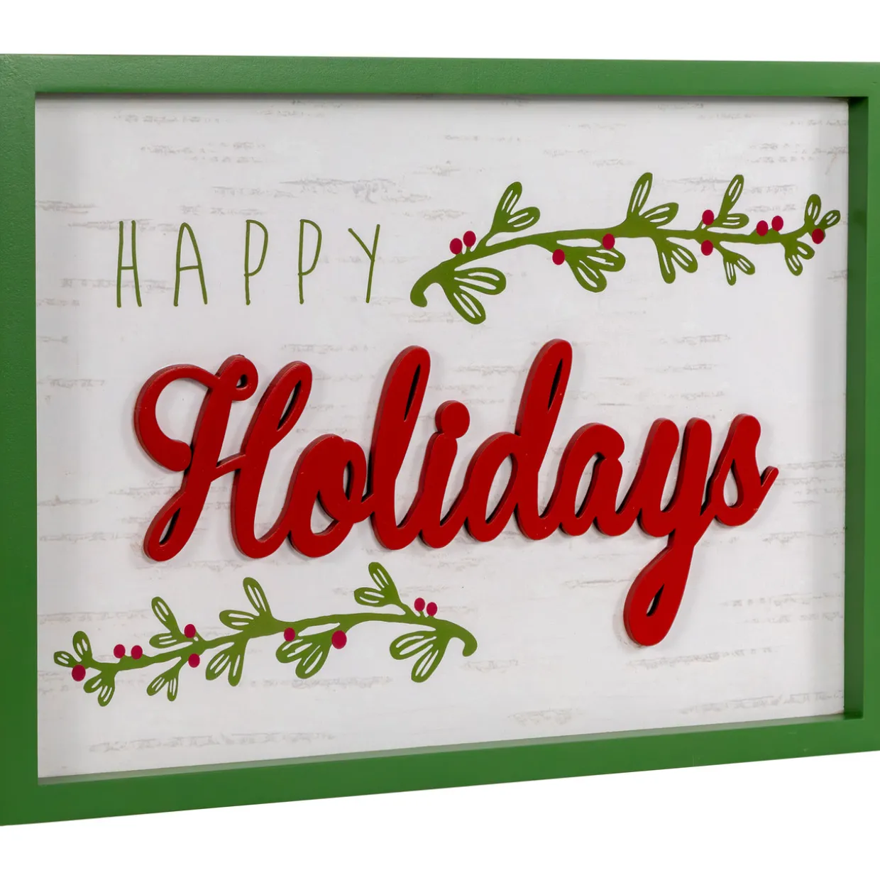 15.75" Framed "Happy Holidays" Christmas Wooden Wall Sign