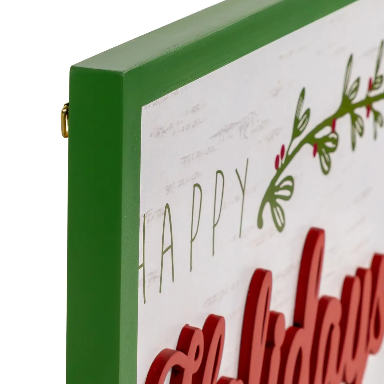 15.75" Framed "Happy Holidays" Christmas Wooden Wall Sign
