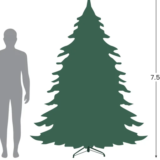 7.5 ft Pre-Lit Medium Mixed Cashmere Pine Artificial Christmas Tree, Clear Lights