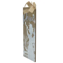 12.5" Galvanized Metal Angel and Peace Christmas Wall Decor